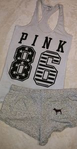 Victoria's Secret Pink Gray Tank and Sleep Shorts